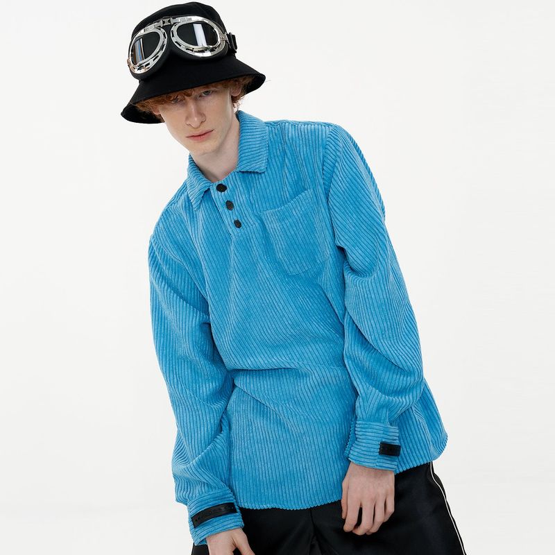 Melting Button Shirt [Aqua]