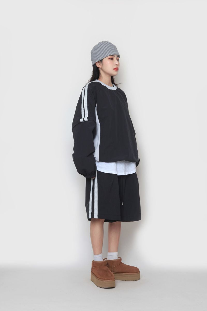 two-way nylon sweatshirt