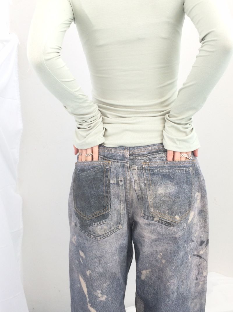 rough-washed vintage denim