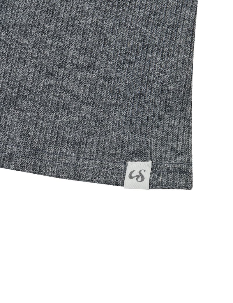 BUTTON OFF-SHOULDER KNIT(GREY)