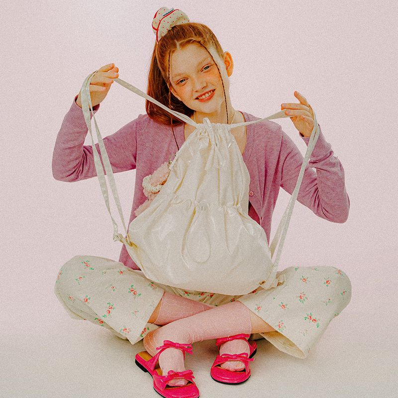 METALIC STRING BAG (IVORY)