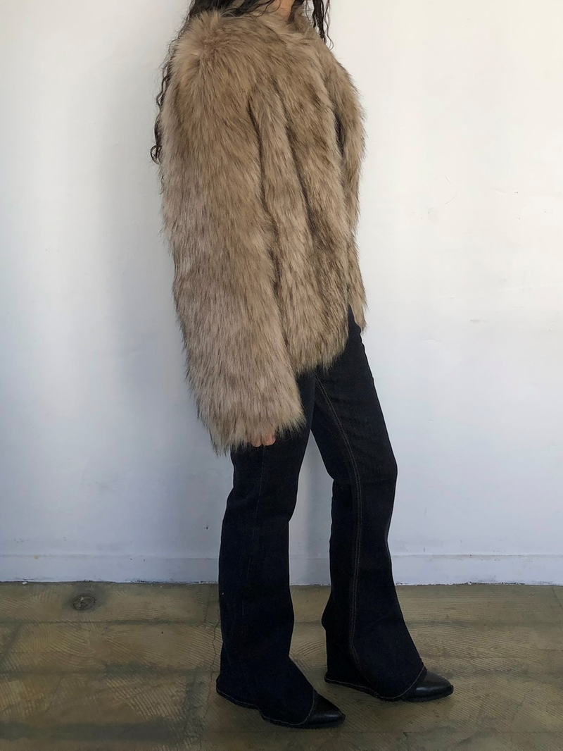 Clef hairy fur jacket