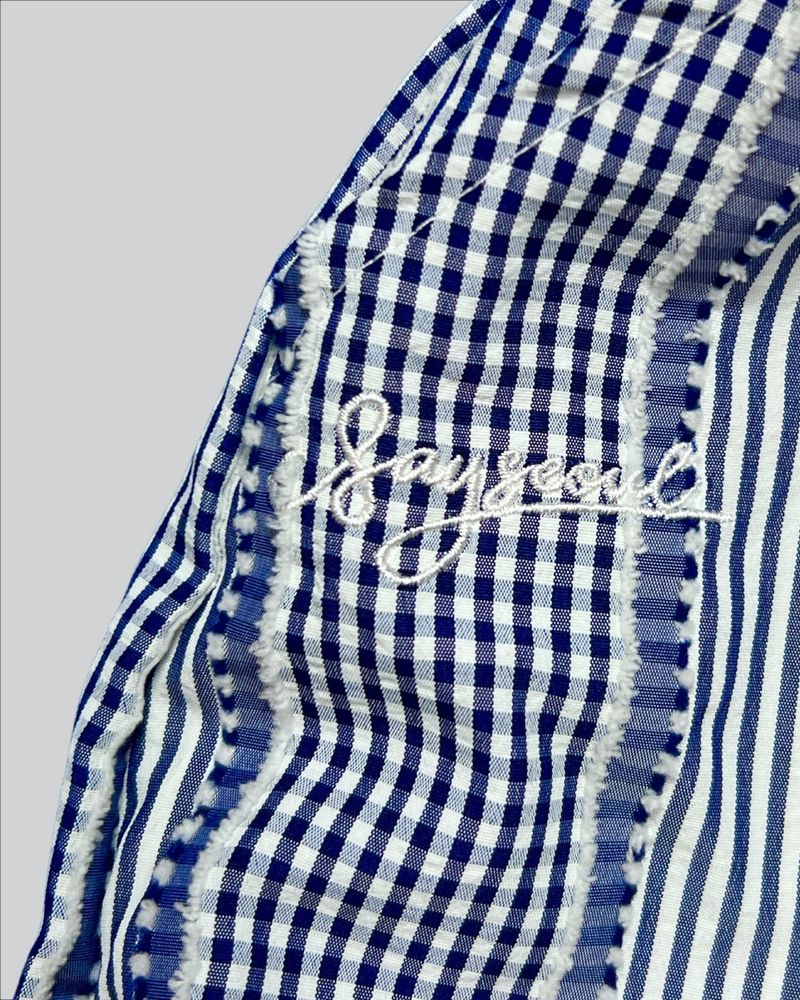 MULTI PATTERN BALLOON PANTS NAVY (SHORT FIT)
