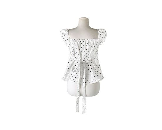 Ayu Dot Button Pintuck Blouse