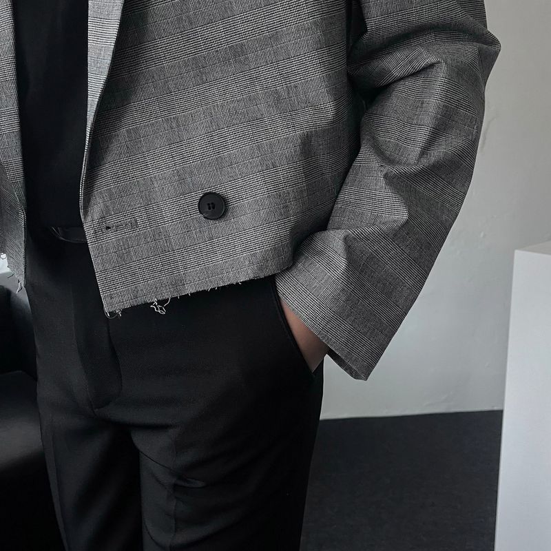 Youth Glen Check Crop Jacket
