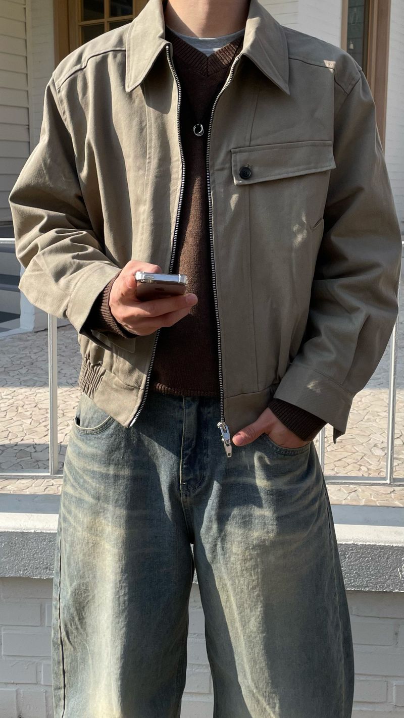 City Collar Blouson Jacket (2 Colors)