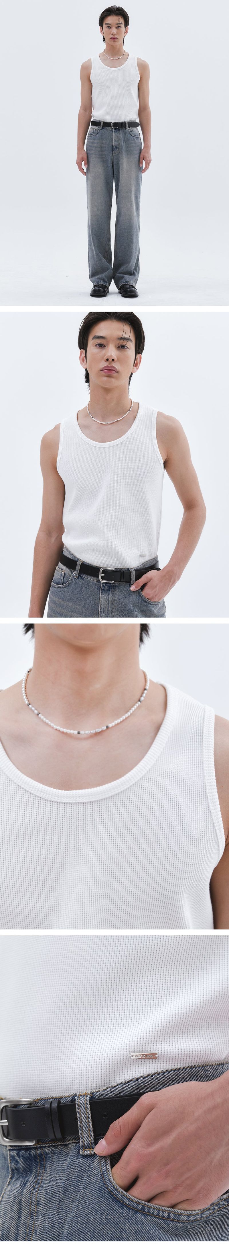 Logo Plate Over Sleeveless__White