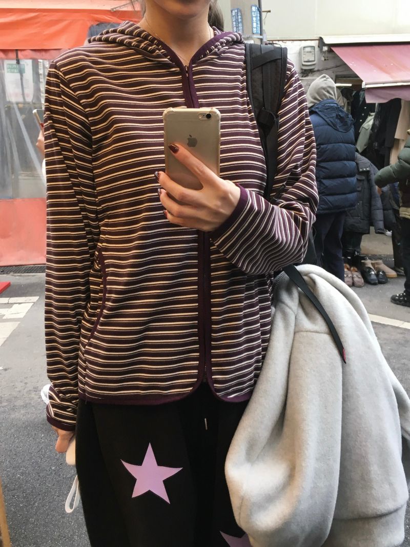 Bebe Stripe Fleece Hoodie (4c)