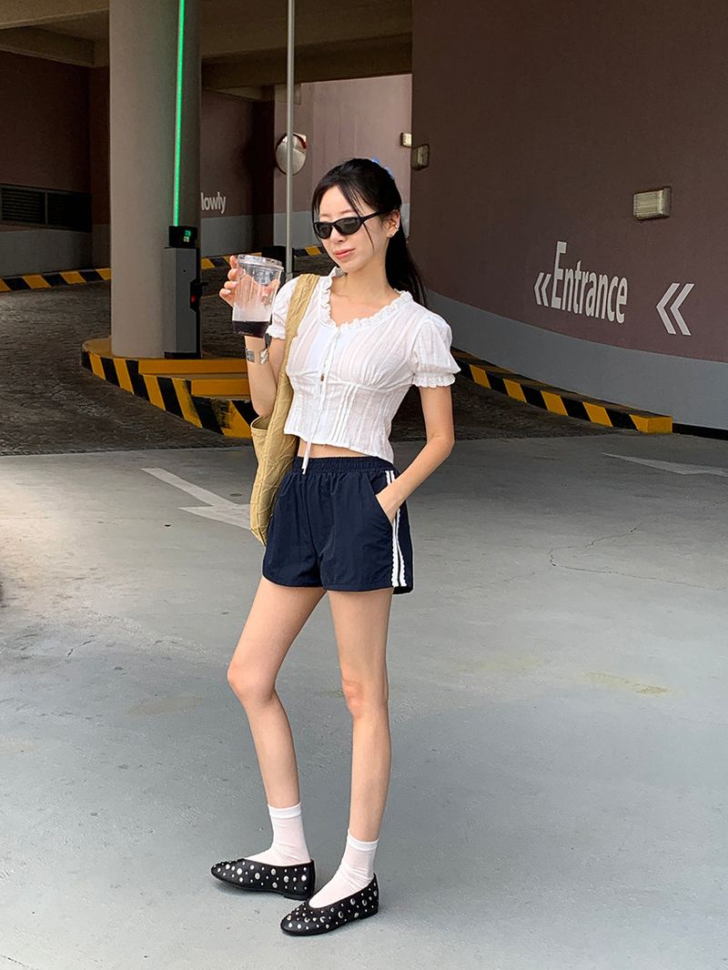 TRENDY APPAREL（トレンディー アパレル）の「[MADE] Rollton Nylon Lace Banded Waist Short Pants（Pants）」