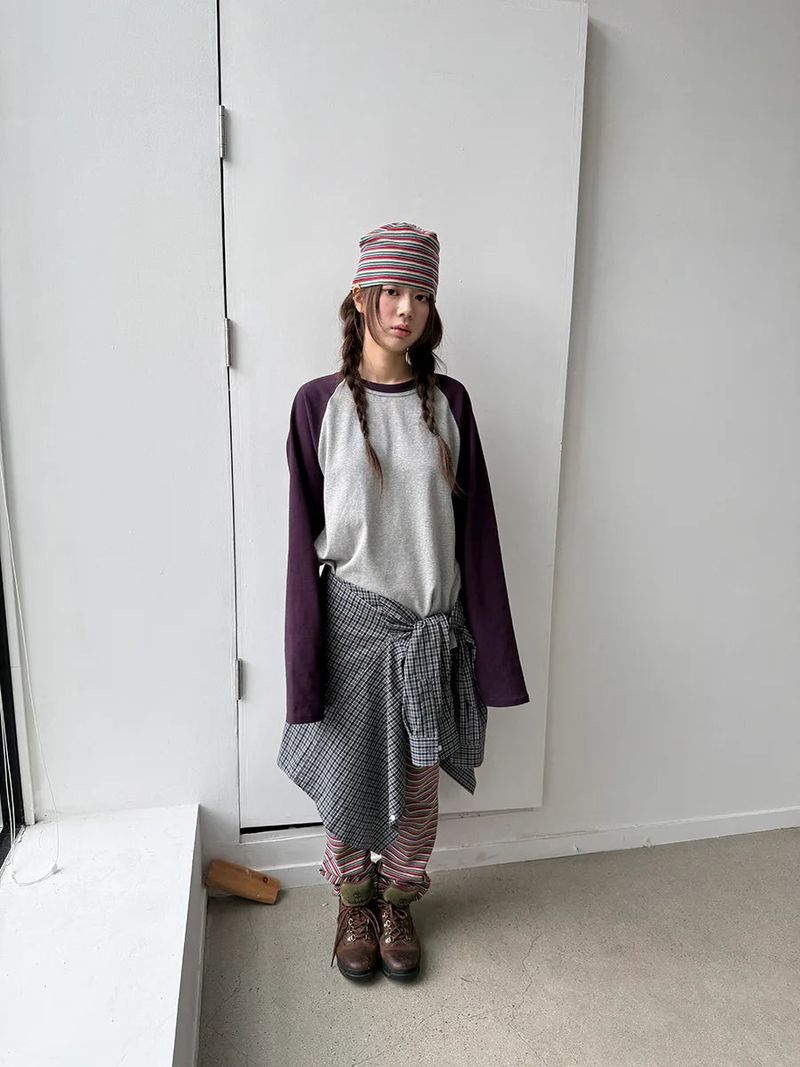stripe short beanie