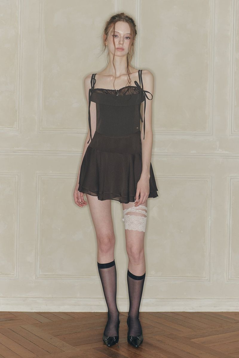 HEART RIBBON DRESS brown