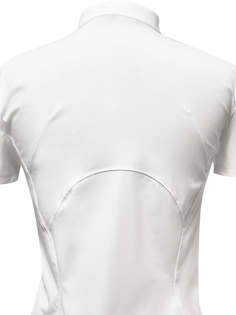  CURVED ZIP-UP SHIRT WITH LAYER . WHITE