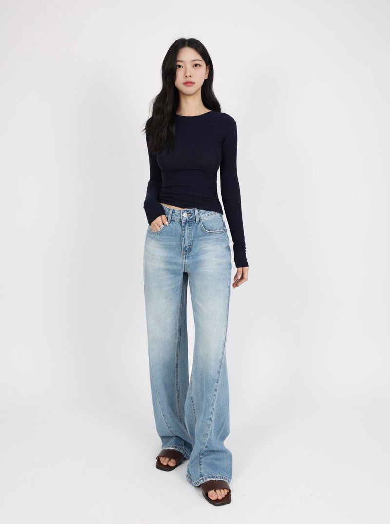 ur.fit（オールフィット）の「ソフトブルーラインワイドデニムコード 26212（パンツ）」