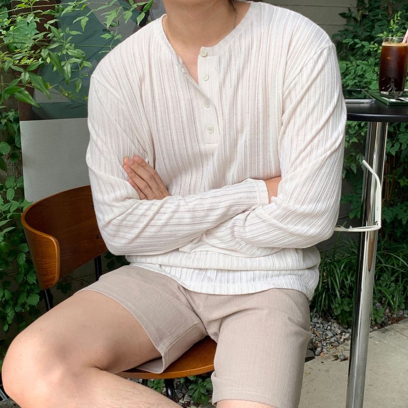 LMN Leversy 4 Button Round Long Sleeve (5 colors)