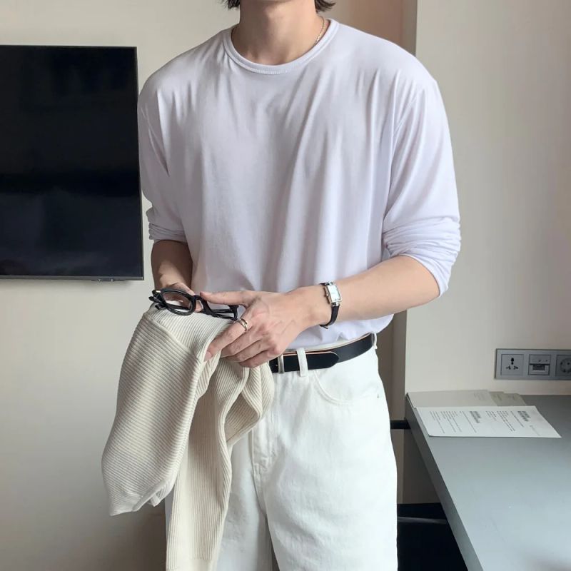 [1+1] LMN Essential Comfort Cotton Long Sleeve T-Shirt (9 colors)