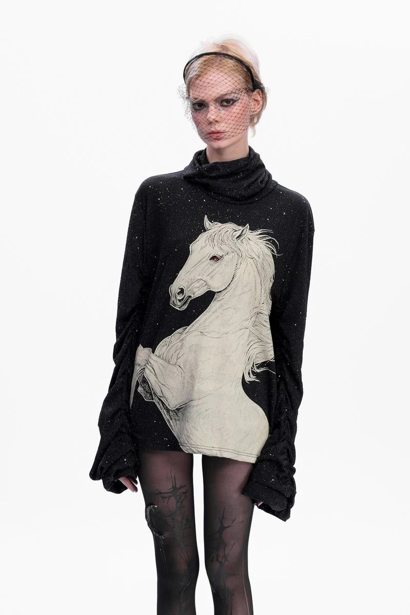 Argue Cultureの「Sequin Horse Print High Neck Sweater（Tops）」