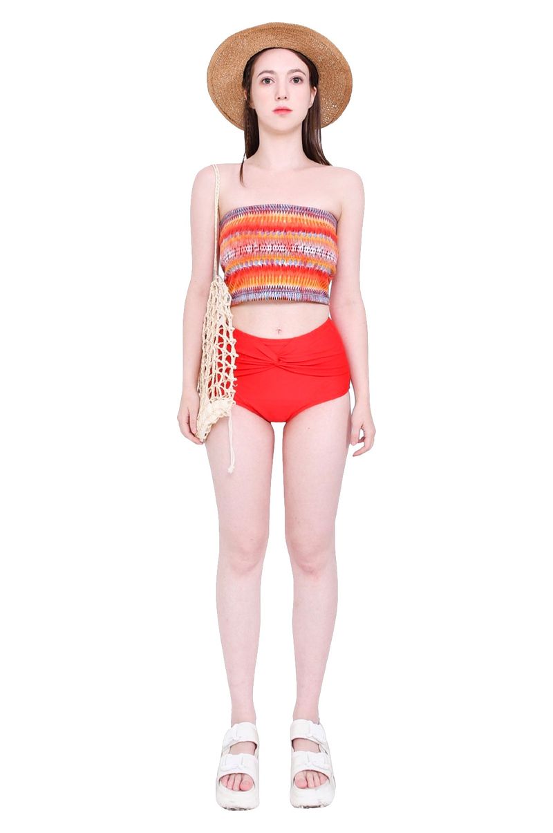 twist bikini shorts (red)