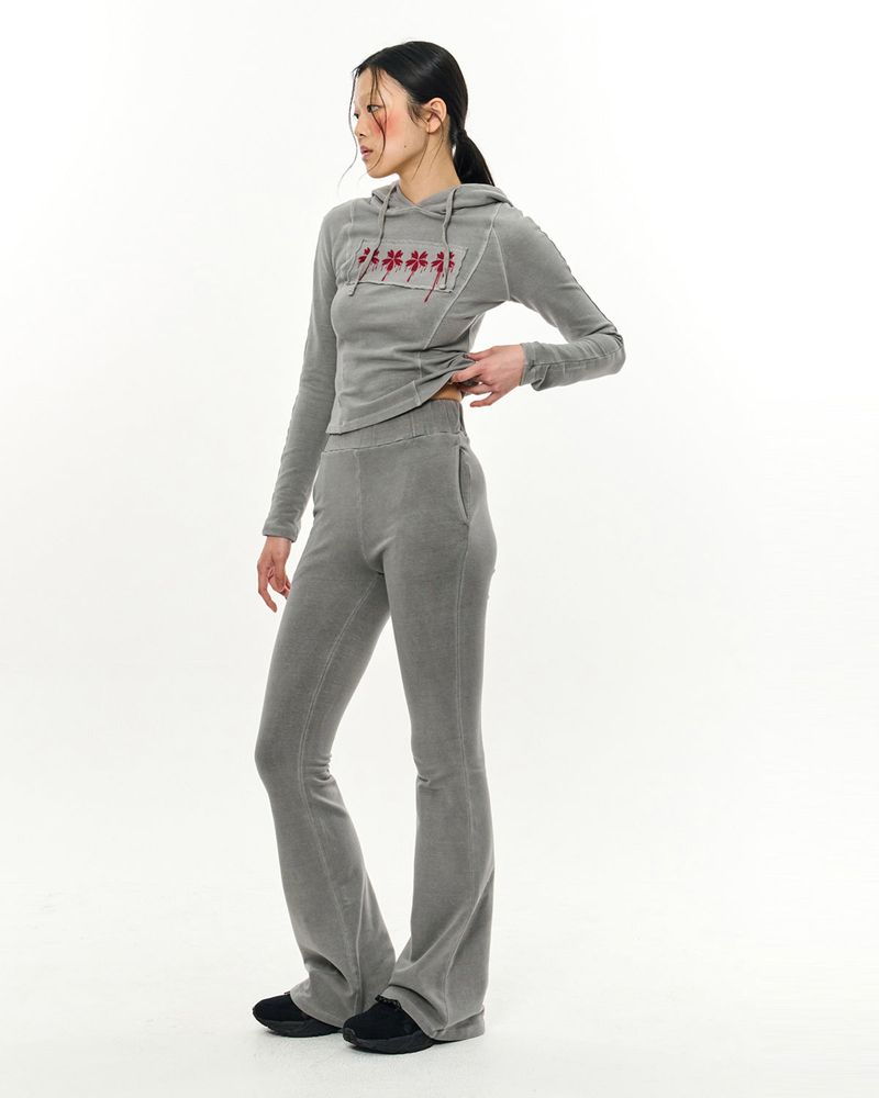 Patch Slim Lounge Pants _ Light Grey