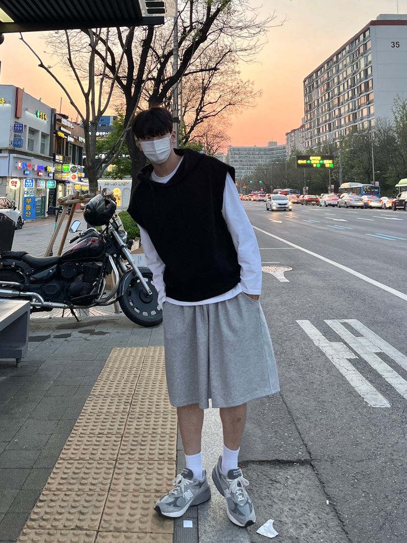 Over hood knit vest