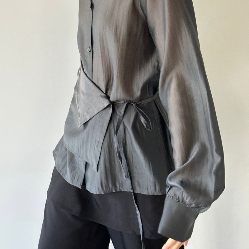 Sheer Wrap Shirt - 3colors