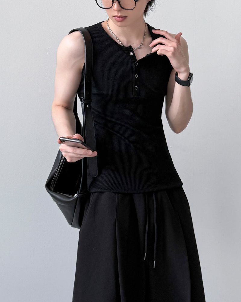 Bertin Henley-Neck Sleeveless
