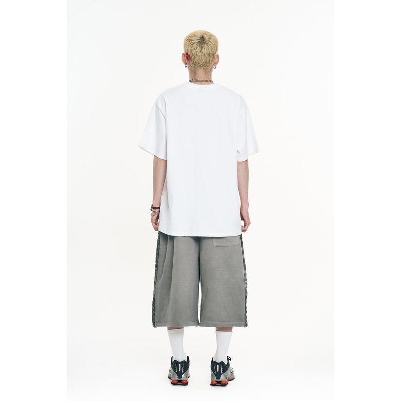 Cut-off Bermuda Sweatpants - Light Grey