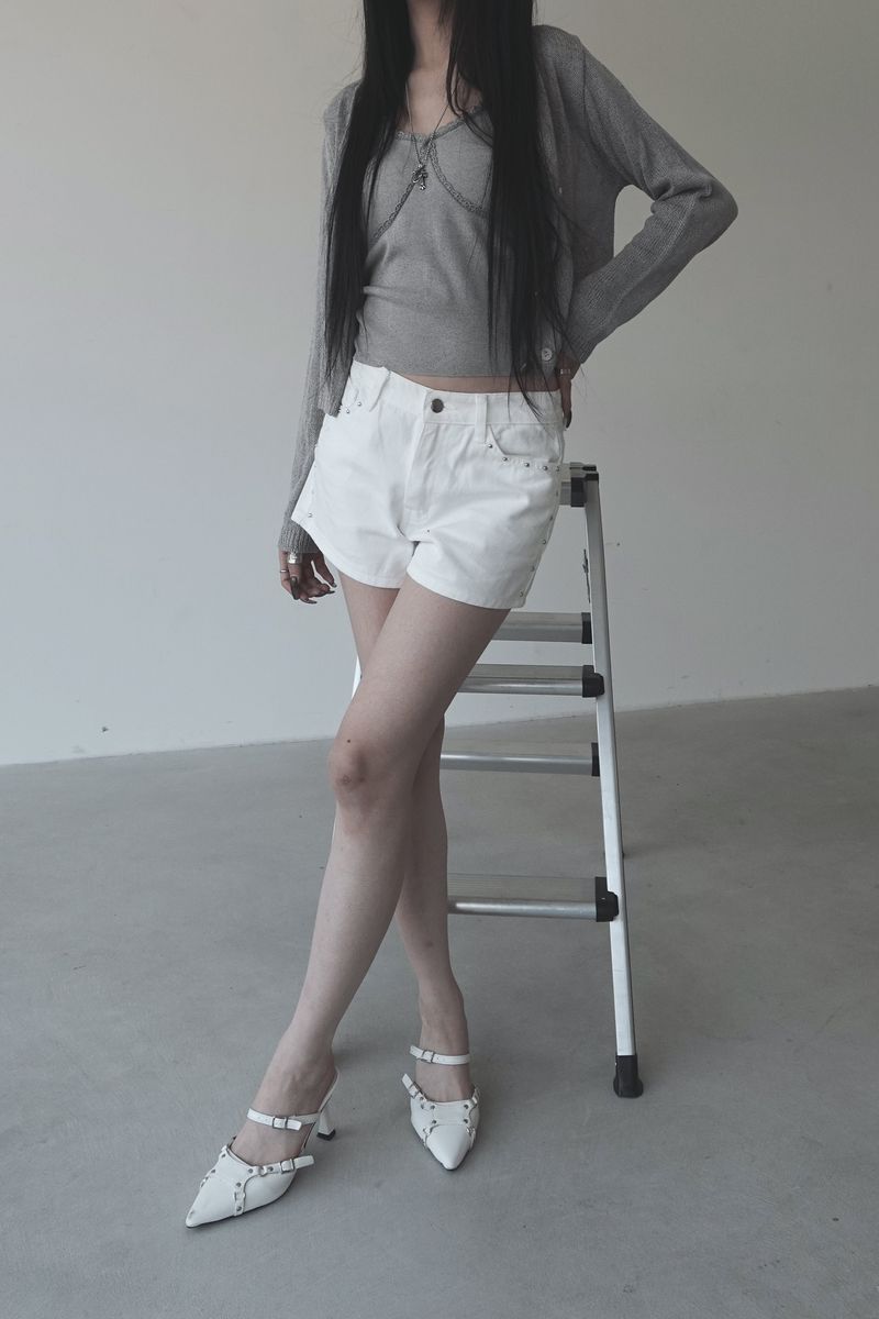 unique studded summer short pants (2color)
