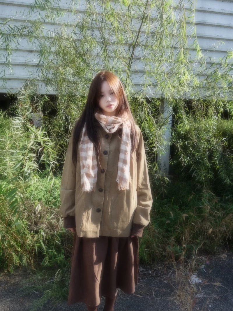 square scarf -brown