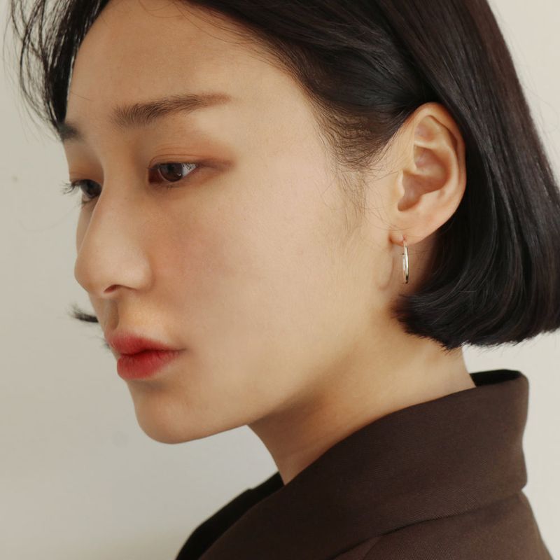 silver open hoop earring (925 silver)