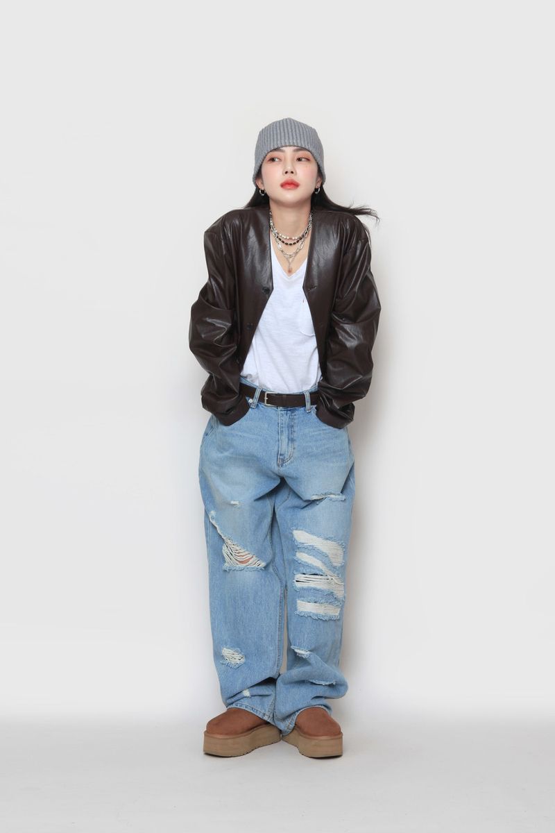 ribbed pintuck short beanie