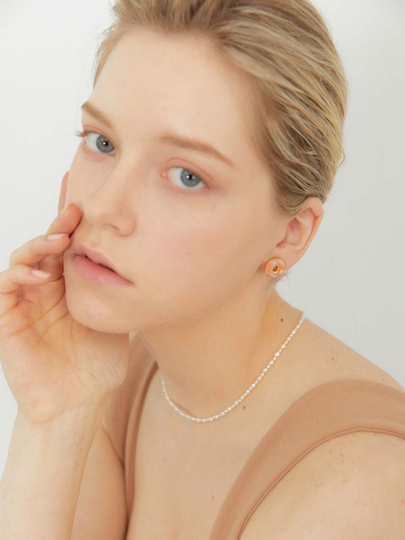 2021 Pantone Doughnut Marbling earring (OR)