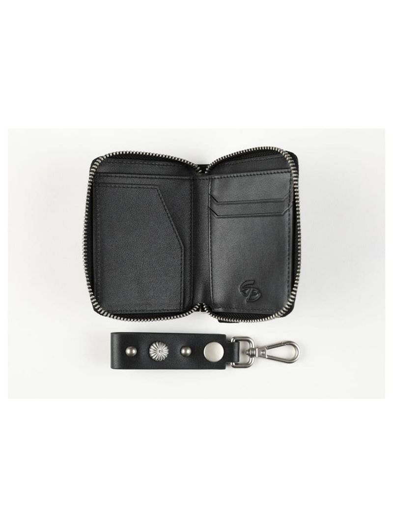 BUCKLE KEYRING LEATHER WALLET