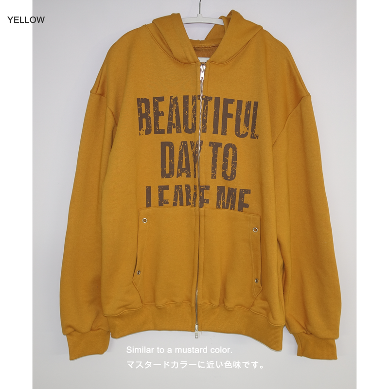 Street Lettering Two-Way Zip Hoodie
