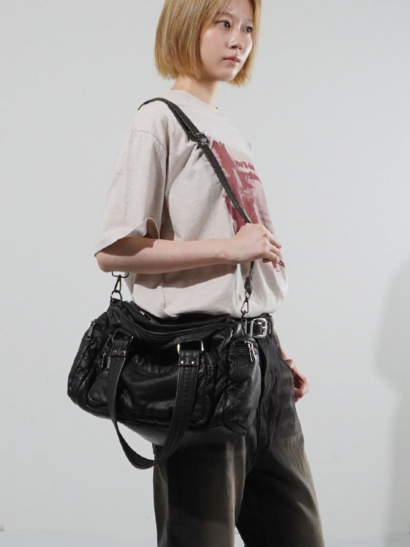 (UNISEX) Multi Pocket Vintage Cross Bag