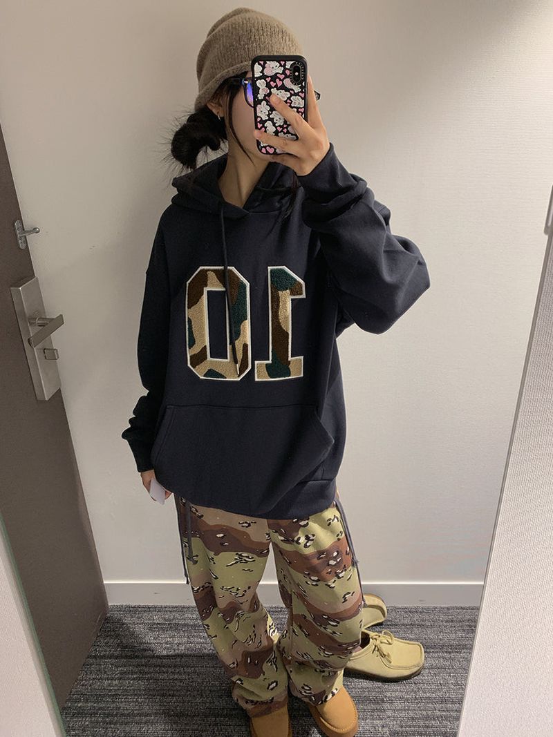 CAMO FLEECE PATCH HOOD (4C)