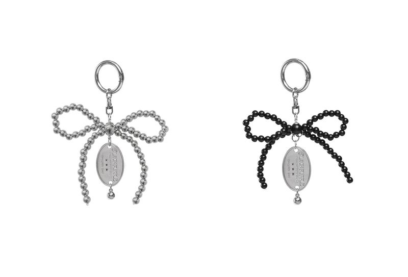 Joy Ribbon Tie Keyring-Silver