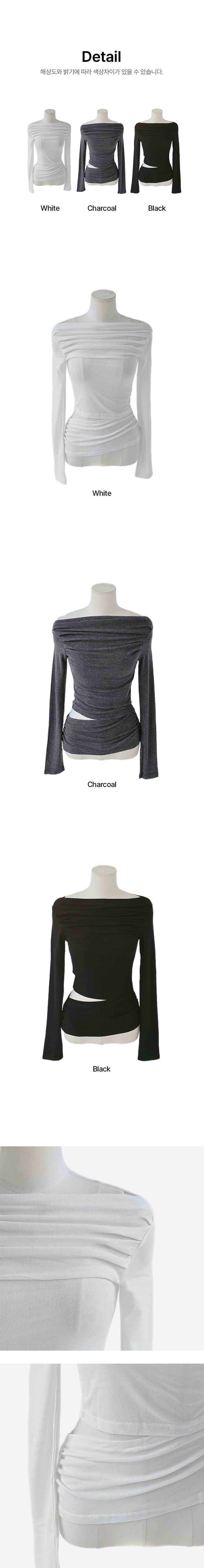 Strap off shoulder long sleeves(3color)