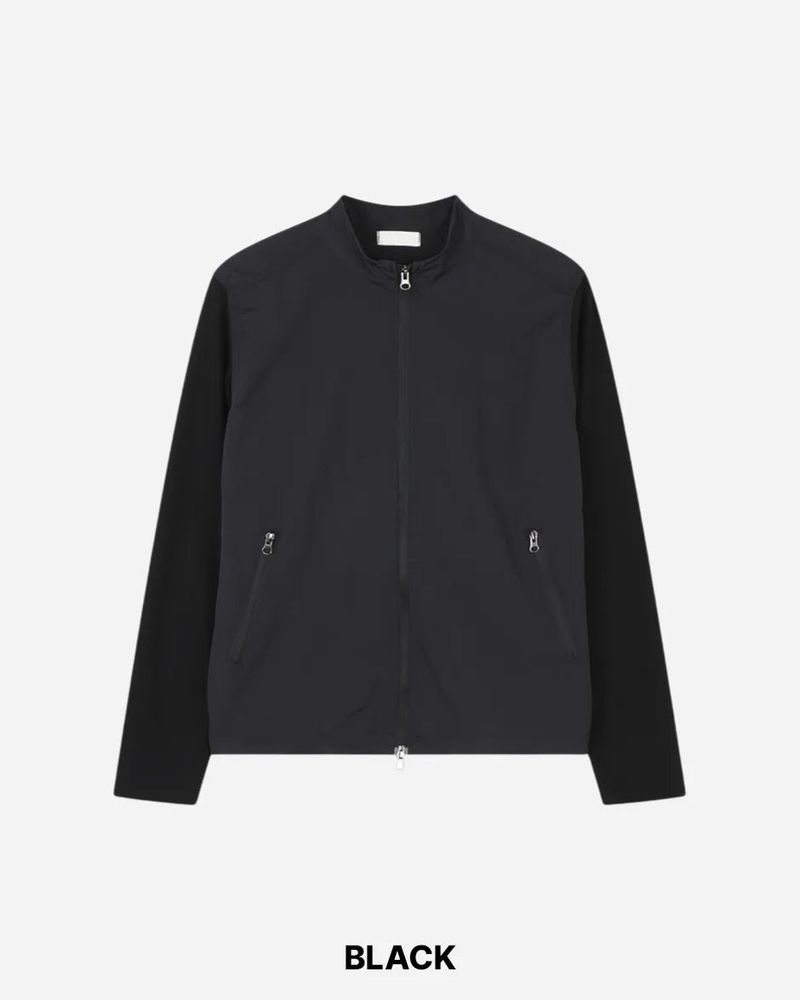 Mix Nylon Ribbed Zip-up