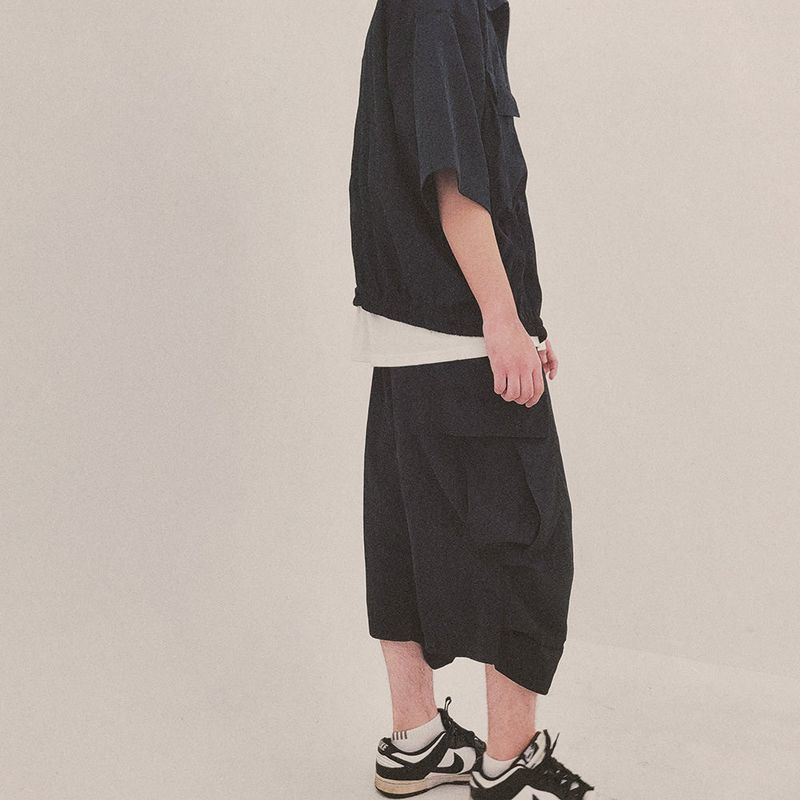 street shape capri shorts_black