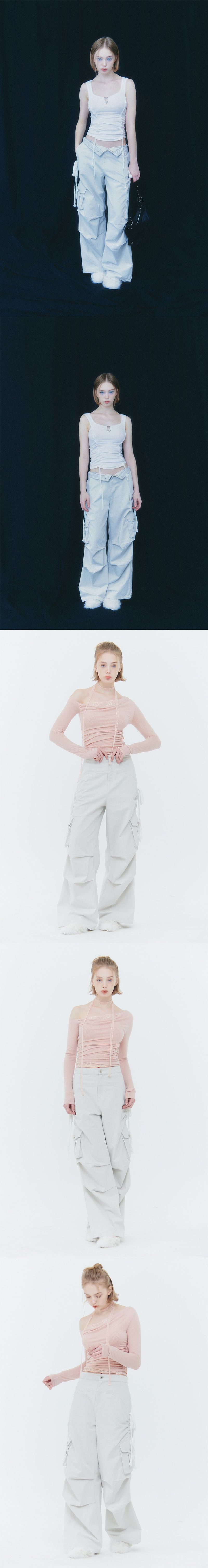 SARA CARGO PANTS light grey
