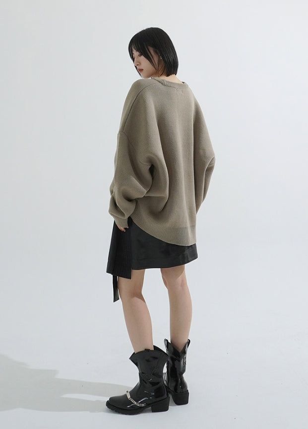 Lettering oversize heavy knit