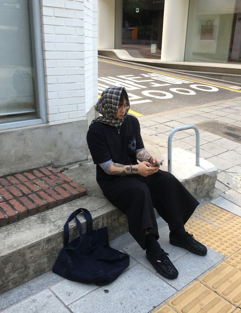 No.06 HIC made thin check scarf