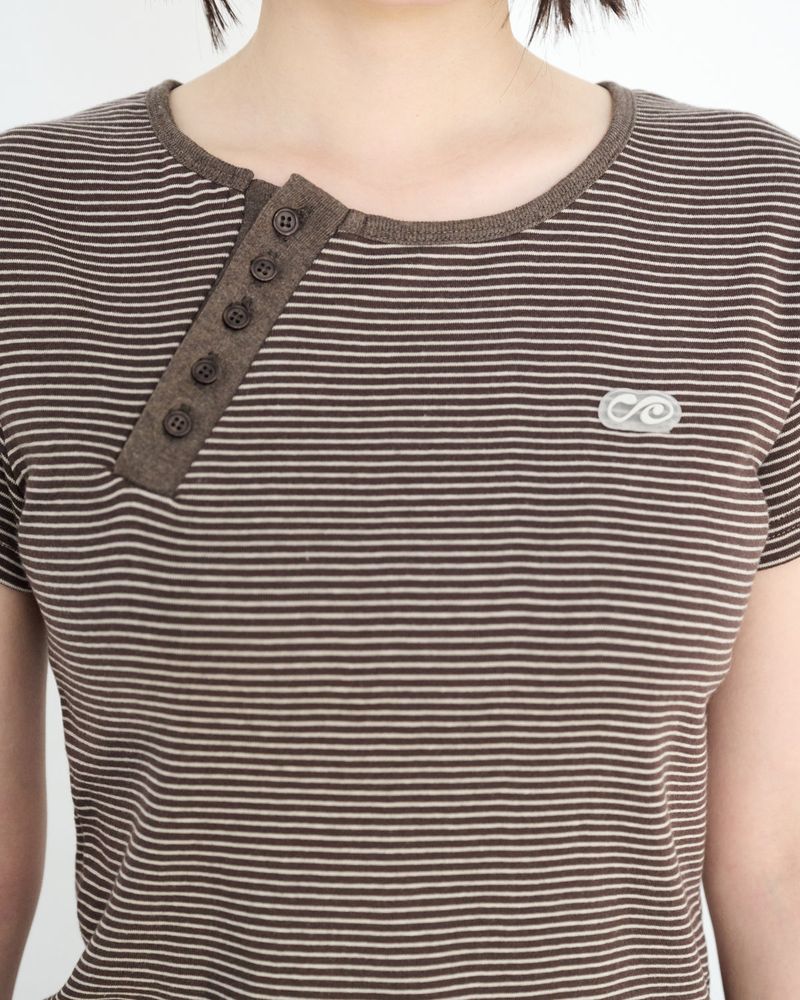 Asymmetric Stripe Henley