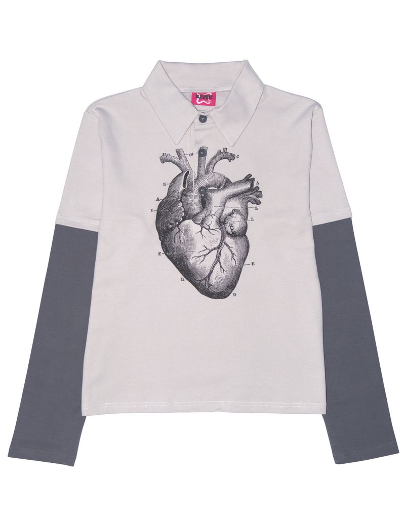 KATER（カーター）の「Heart PK layered long sleeve GRAY（Tops）」