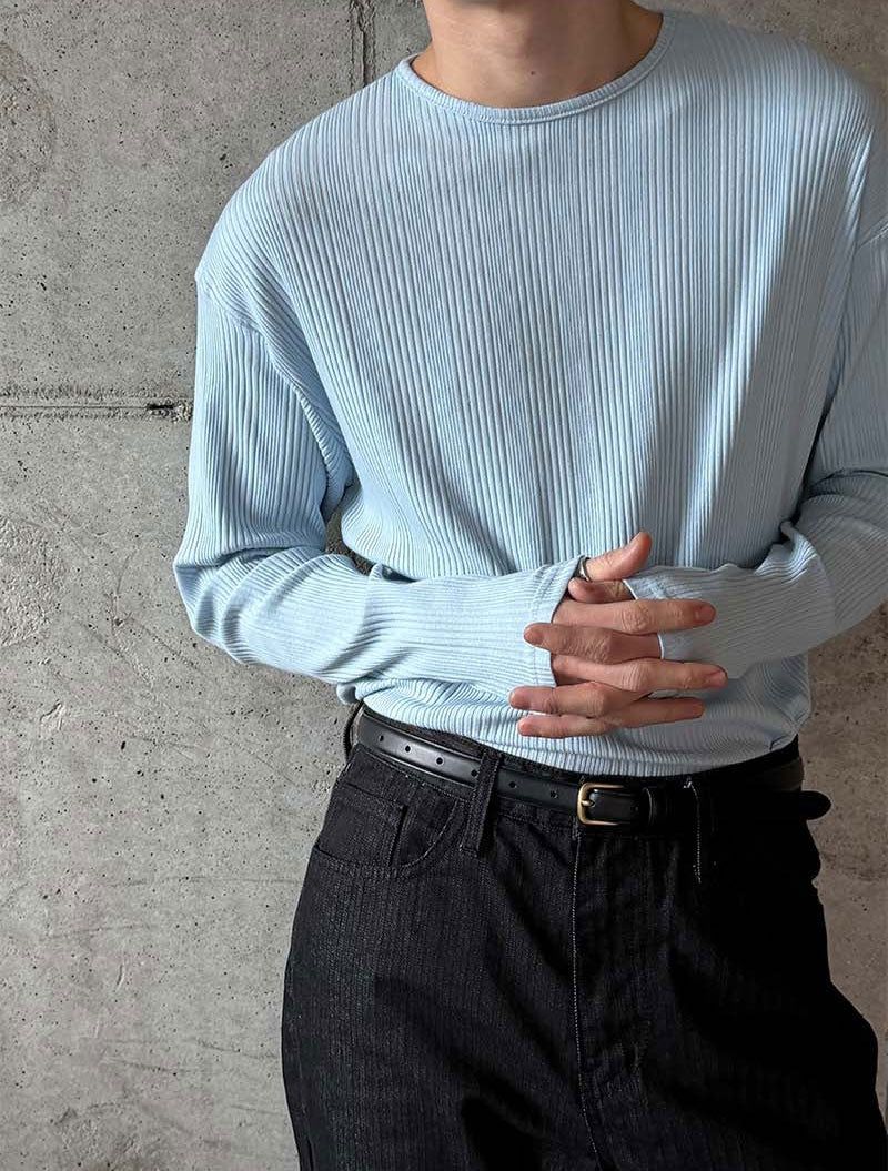 Irrregular rib slim long sleeves(5color)