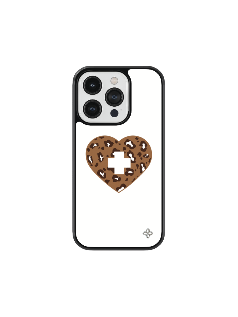 [Glass] Leopard Heart Case (Mag safe)