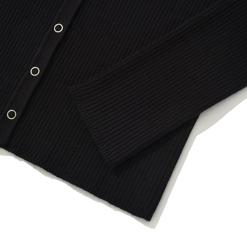 KIRSH PLAIN V NECK SLIM CARDIGAN [BLACK]