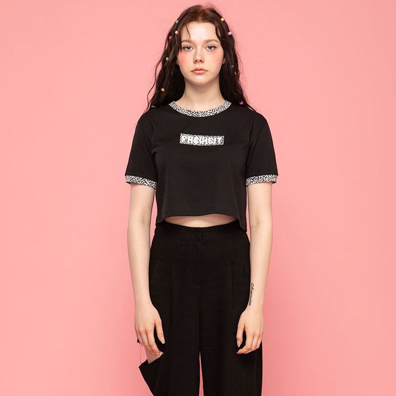 FREIHEIT（フライハイト）の「LEOPARD POINT TEE (BLACK)（Tops）」
