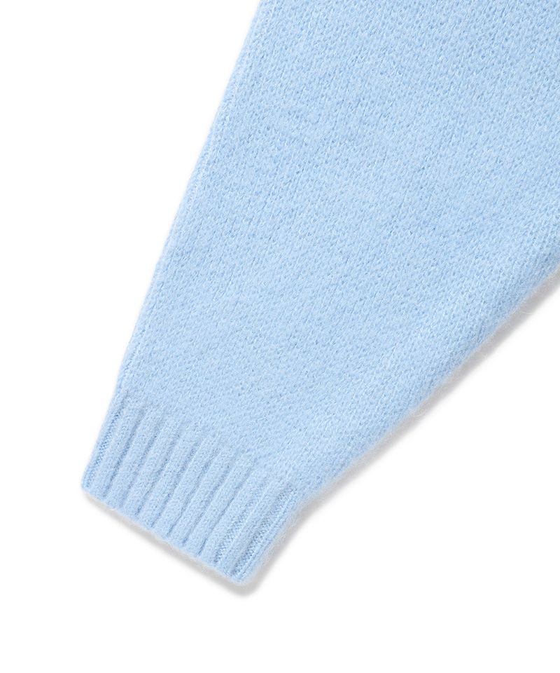 BRUSHED SELLER LOGO KNIT CREWNECK BLUE(CV2DFUK600A)