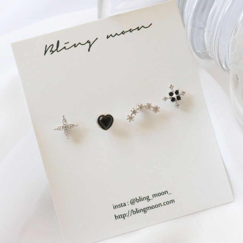 [4 set] glitter piercing set